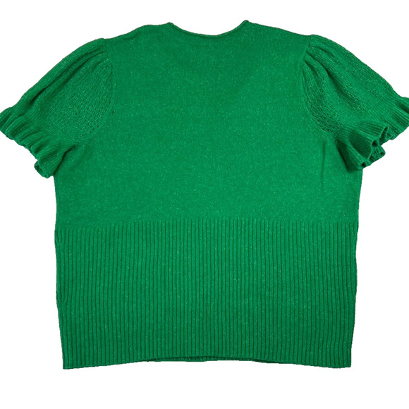 Torrid Sweater Women's Size 3 Vegan Cashmere V-Neck Ruffle Elbow Sleeve Pullover - Picture 2 of 10